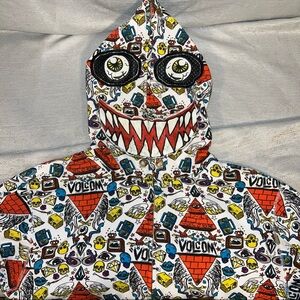 Volcom V.Co-Op Snake Zip Hoodie Full Face Mask Graphic All Over Print Lg Rare